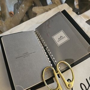 Hermès Black Spiral Notebook with White Logo